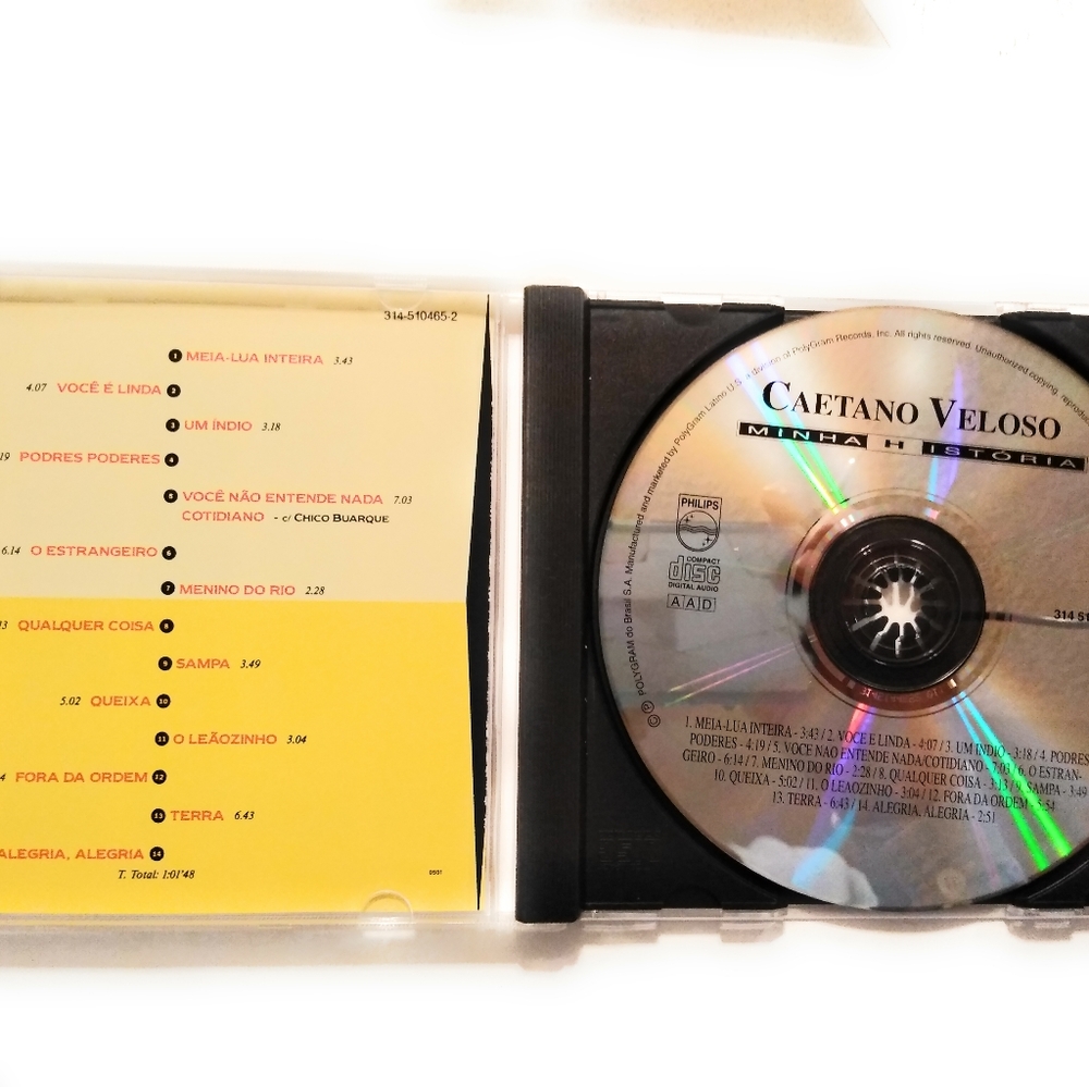 Caetano Veloso Minha Historia CD, Polygram 1993